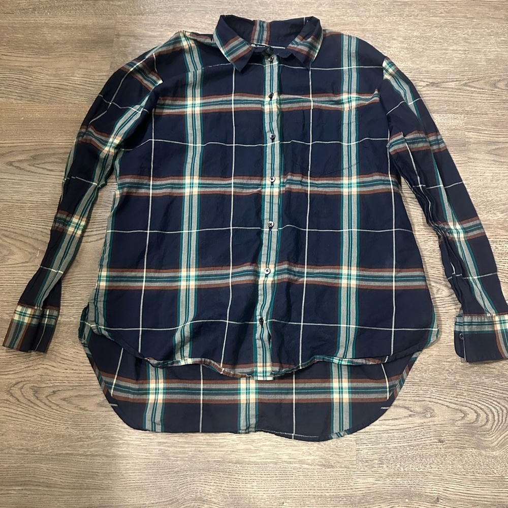 Madewell 100% cotton Plaid Button-Up Shirt Women’s Small